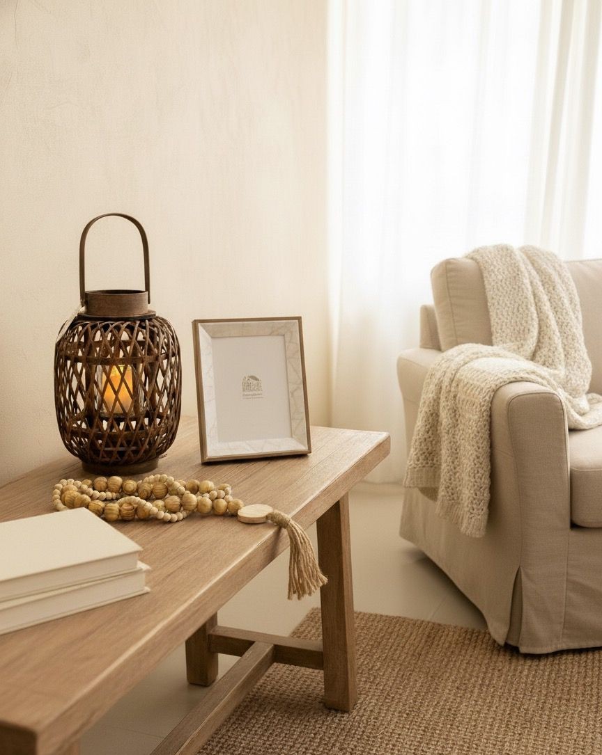 Lanterna e decoração aconchegante